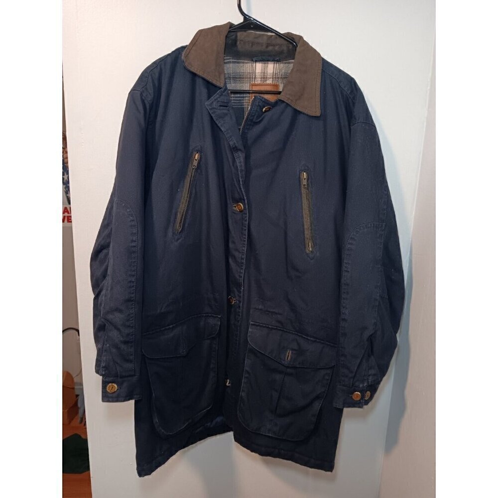 VINTAGE Arizona Jeans Jacket Mens 1X Blanket Lined Leather Collar Coat
